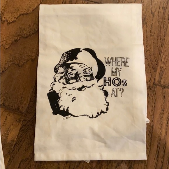 NEW “Where my Hos at?” Santa Tea Towel - Picture 1 of 3